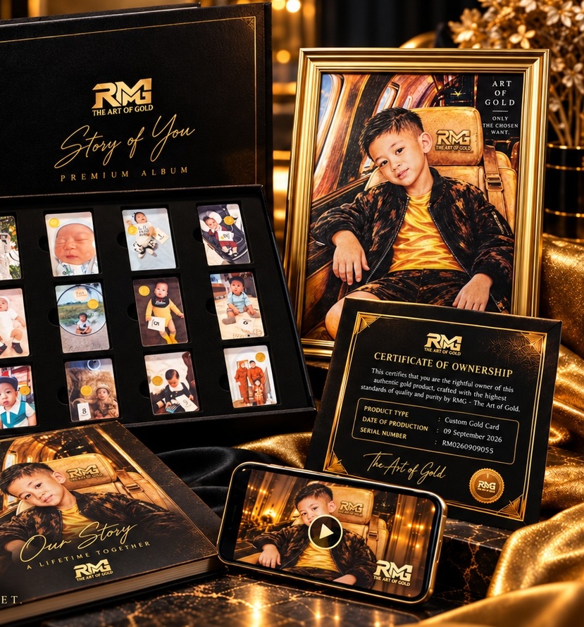 Storyboard Album with personalised gold cards